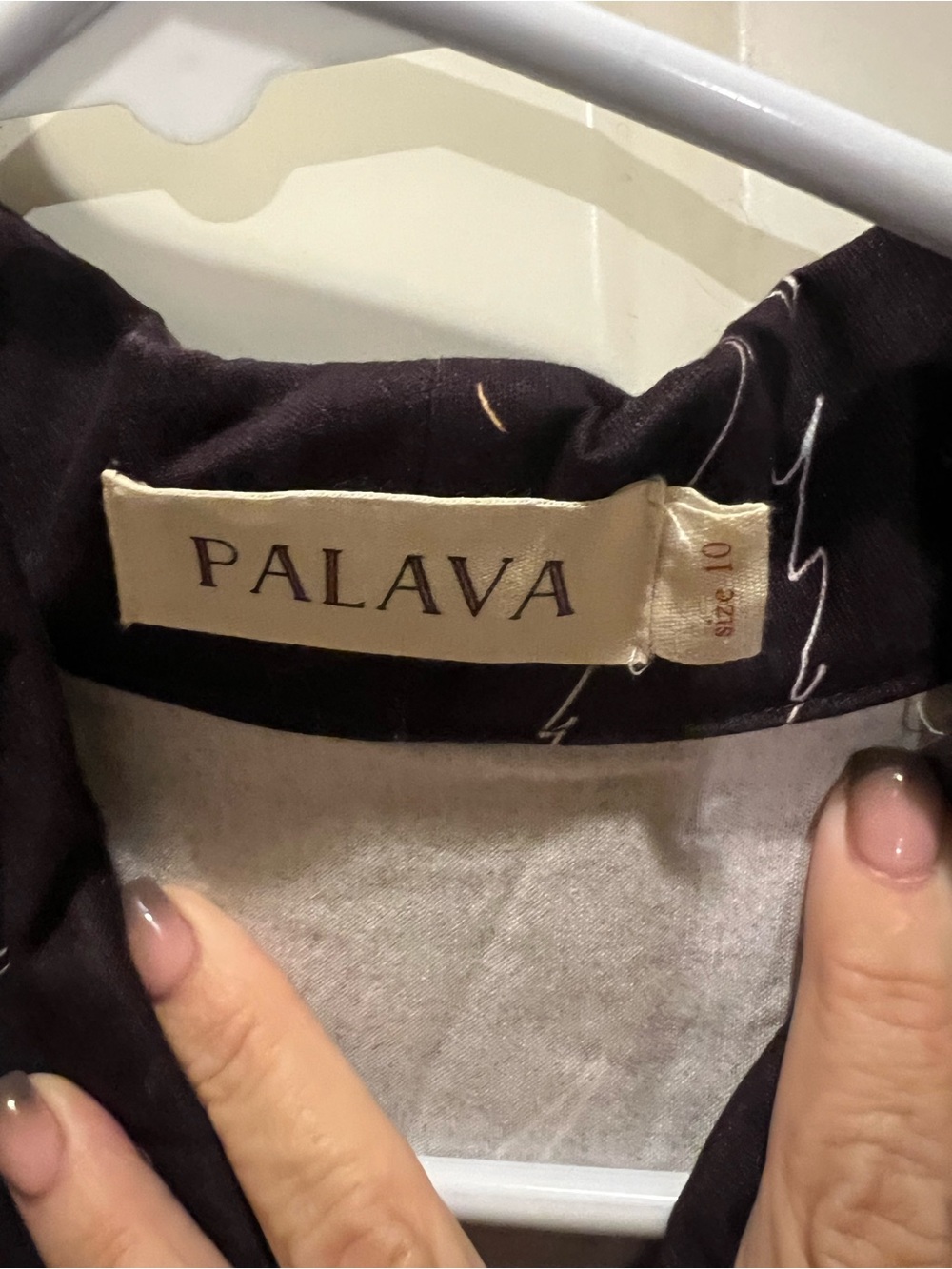 PALAVA Dark Purple Printed Dress Multi color border